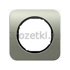 3rozetki.ru - Berker - R.1. - [10112104] Рамка 1 постовая металл, вставка чёрная (нержавеющая сталь).
