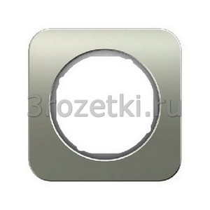 3rozetki.ru - Berker - R.1. - [10112114] Рамка 1 постовая металл, вставка белая (нержавеющая сталь).