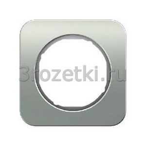3rozetki.ru - Berker - R.1. - [10112174] Рамка 1 постовая металл, вставка чёрная (алюминий).