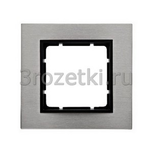 3rozetki.ru - Berker - B.7. - [10113606] Рамка 1 постовая металл, вставка антрацитовая (нержавеющая сталь).