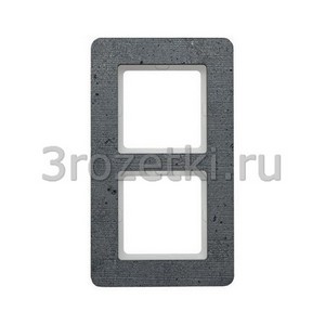 3rozetki.ru - Berker - Q.7. - [10126020] Рамка 2 постовая бетон текстурированный, вертикальная/горизонтальная (серый).