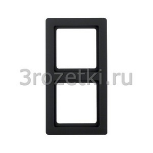 3rozetki.ru - Berker - Q.1. - [10126086] Рамка 2 постовая пластик, вертикальная/горизонтальная (антрацитовый бархат).