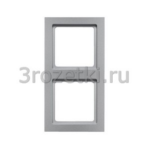 3rozetki.ru - Berker - Q.3. - [10126094] Рамка 2 постовая пластик, вертикальная/горизонтальная (алюминиевый бархат).