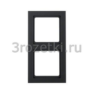3rozetki.ru - Berker - Q.3. - [10126096] Рамка 2 постовая пластик, вертикальная/горизонтальная (антрацитовый бархат).