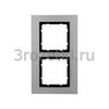 [10126904] Рамка 2 постовая металл, вертикальная/горизонтальная вставка антрацитовая (алюминий) <Berker-B.7.>