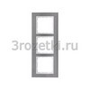 [10133609] Рамка 3 постовая металл, вертикальна вставка белая (нержавеющая сталь) <Berker-B.7.>