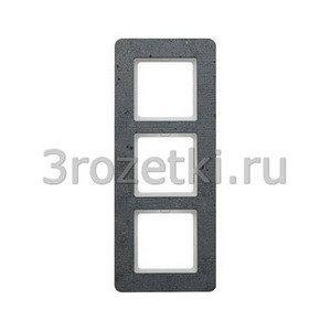 3rozetki.ru - Berker - Q.7. - [10136020] Рамка 3 постовая бетон текстурированный, вертикальная/горизонтальная (серый).