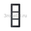 [10136030] Рамка 3 постовая сланец натуральный, вертикальная/горизонтальная, (антрацитовый бархат) <Berker-Q.7.>