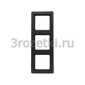 3rozetki.ru - Berker - Q.1. - [10136086] Рамка 3 постовая пластик, вертикальная/горизонтальная (антрацитовый бархат).
