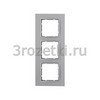 [10136424] Рамка 3 постовая пластик, вертикальная/горизонтальная вставка алюминиевая (алюминий матовый) <Berker-B.7.>
