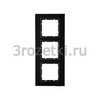 [10136616] Рамка 3 постовая стекло, вертикальная/горизонтальная вставка антрацитовая (чёрный) <Berker-B.7.>