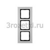 [10136904] Рамка 3 постовая металл, вертикальная/горизонтальная вставка антрацитовая (алюминий) <Berker-B.7.>