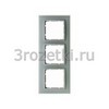 [10136909] Рамка 3 постовая стекло, вертикальная/горизонтальная вставка белая (белый матовый) <Berker-B.7.>