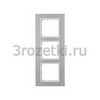 [10136914] Рамка 3 постовая металл, вертикальная/горизонтальная вставка белая (алюминий) <Berker-B.7.>