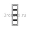 [10143606] Рамка 4 постовая металл, вертикальна вставка антрацитовая (нержавеющая сталь) <Berker-B.7.>