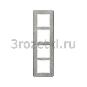 3rozetki.ru - Berker - Q.7. - [10146083] Рамкa 4 постовая металл, вертикальная (нержавеющая сталь).