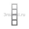 [10146084] Рамка 4 постовая пластик, вертикальная/горизонтальная (алюминиевый бархат) <Berker-Q.1.>