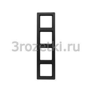 3rozetki.ru - Berker - Q.1. - [10146086] Рамка 4 постовая пластик, вертикальная/горизонтальная (антрацитовый бархат).