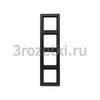 [10146086] Рамка 4 постовая пластик, вертикальная/горизонтальная (антрацитовый бархат) <Berker-Q.1.>