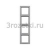 [10146094] Рамка 4 постовая пластик, вертикальная/горизонтальная (алюминиевый бархат) <Berker-Q.3.>