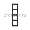 [10146096] Рамка 4 постовая пластик, вертикальная/горизонтальная (антрацитовый бархат) <Berker-Q.3.>