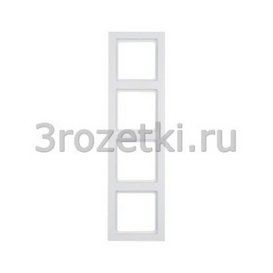 3rozetki.ru - Berker - Q.3. - [10146099] Рамка 4 постовая пластик, вертикальная/горизонтальная (белый бархат).