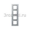 [10146414] Рамка 4 постовая стекло, вертикальная/горизонтальная вставка алюминиевая (алюминий) <Berker-B.7.>