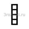 [10146616] Рамка 4 постовая стекло, вертикальная/горизонтальная вставка антрацитовая (чёрный) <Berker-B.7.>