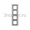 [10146904] Рамка 4 постовая металл, вертикальная/горизонтальная вставка антрацитовая (алюминий) <Berker-B.7.>