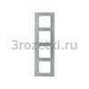 [10146909] Рамка 4 постовая стекло, вертикальная/горизонтальная вставка белая (белый матовый) <Berker-B.7.>