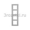 [10146914] Рамка 4 постовая металл, вертикальная/горизонтальная вставка белая (алюминий) <Berker-B.7.>