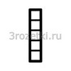 [10156076] Рамка 5 постовая стекло, вертикальная/горизонтальная вставка чёрная (чёрный глянец) <Berker-Q.7.>