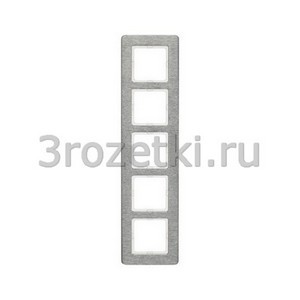 3rozetki.ru - Berker - Q.7. - [10156083] Рамкa 5 постовая металл, вертикальная (нержавеющая сталь).