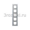 [10156414] Рамка 5 постовая стекло, вертикальная/горизонтальная вставка алюминиевая (алюминий) <Berker-B.7.>