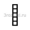 [10156616] Рамка 5 постовая стекло, вертикальная/горизонтальная вставка антрацитовая (чёрный) <Berker-B.7.>