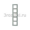 [10156909] Рамка 5 постовая стекло, вертикальная/горизонтальная вставка белая (белый матовый) <Berker-B.7.>