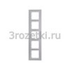 [10156914] Рамка 5 постовая металл, вертикальная/горизонтальная вставка белая (алюминий) <Berker-B.7.>