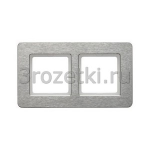3rozetki.ru - Berker - Q.7. - [10226083] Рамкa 2 постовая металл, горизонтальная (нержавеющая сталь).