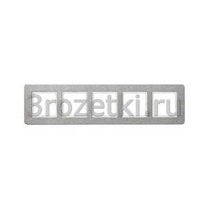 3rozetki.ru - Berker - Q.7. - [10256083] Рамкa 5 постовая металл, горизонтальная (нержавеющая сталь).