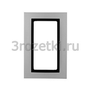 3rozetki.ru - Berker - B.7. - [13096904] Рамка 1 постовая металл, с большим вырезом вставка антрацит (алюминий).