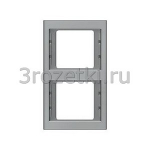 3rozetki.ru - Berker - K.5. - [13237004] Рамкa 2 постовая металл, вертикальная (нержавеющая сталь).