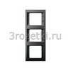 [13337006] Рамка 3 постовая пластик, вертикальная (антрацит) <Berker-K.1.>