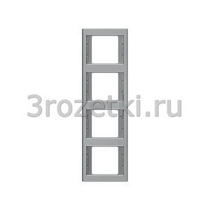 3rozetki.ru - Berker - K.5. - [13437004] Рамкa 4 постовая металл, вертикальная (нержавеющая сталь).
