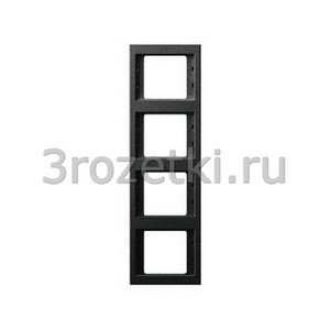 3rozetki.ru - Berker - K.1. - [13437006] Рамка 4 постовая пластик, вертикальная (антрацит).