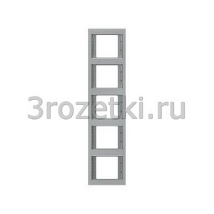 3rozetki.ru - Berker - K.5. - [13537004] Рамкa 5 постовая металл, вертикальная (нержавеющая сталь).