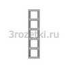 [13537004] Рамкa 5 постовая металл, вертикальная (нержавеющая сталь) <Berker-K.5.>