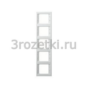 3rozetki.ru - Berker - K.1. - [13537009] Рамка 5 постовая пластик, вертикальная (белый глянец).