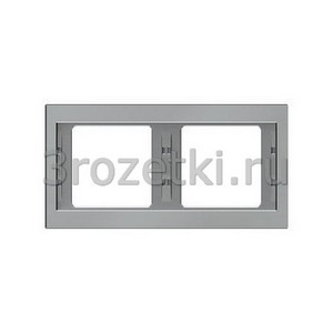 3rozetki.ru - Berker - K.5. - [13637004] Рамкa 2 постовая металл, горизонтальная (нержавеющая сталь).