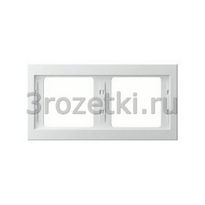 3rozetki.ru - Berker - K.1. - [13637009] Рамка 2 постовая пластик, горизонтальная (белый глянец).