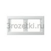 [13637009] Рамка 2 постовая пластик, горизонтальная (белый глянец) <Berker-K.1.>